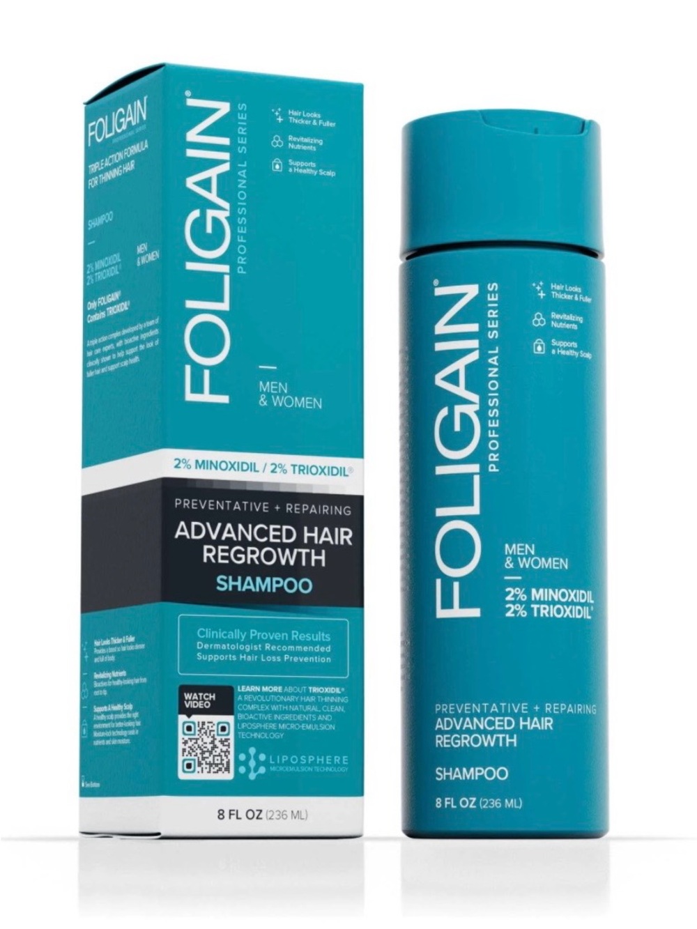 New Foligain Minoxidil Advanced Hair Regrowth Shampoo